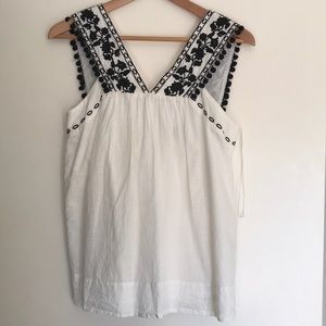 J.crew pompon sleeveless top